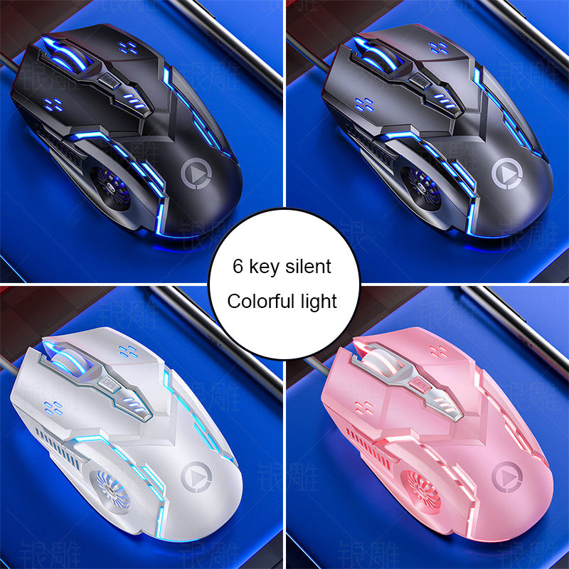 G5 Wired Gaming Mouse Colorful Backlight 6 Button Silent Mouse 4-Speed 3200 DPI RGB Gaming Mouse For Computer Laptop Mice